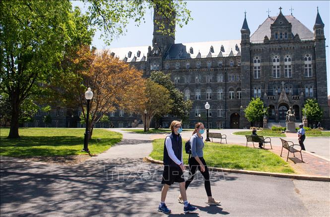 Khuôn viên trường đại học Georgetown ở Washington, DC, Mỹ. (Ảnh: AFP/TTXVN) Media